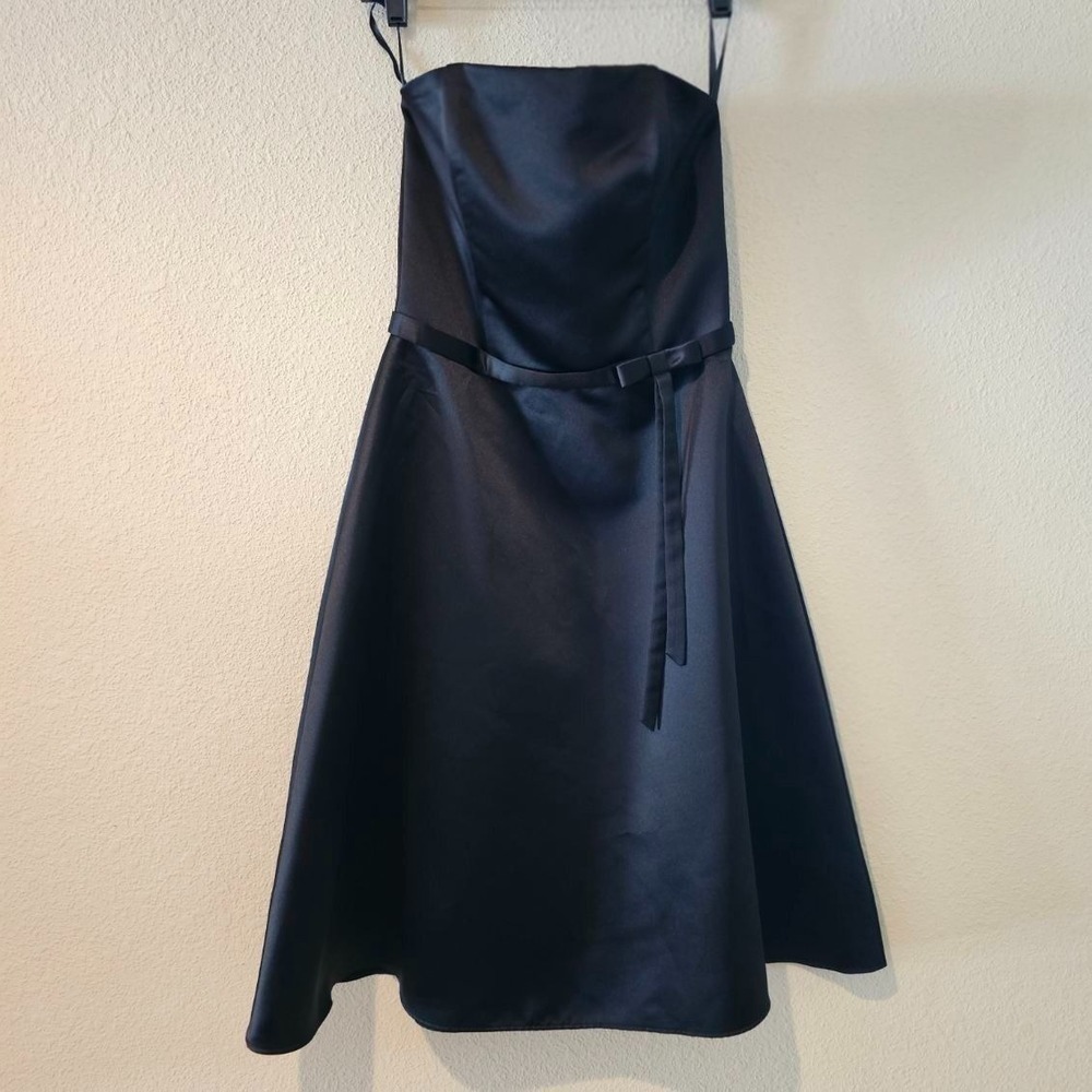Jessica Mcclintock Sexy Little Black Dress Strapless Sz 8 Dinner Holiday Party - Picture 5 of 10